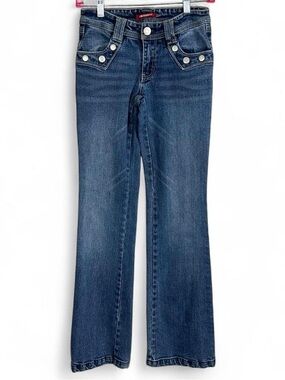 Union Bay y2k blue denim low rise jeans with silver buttons